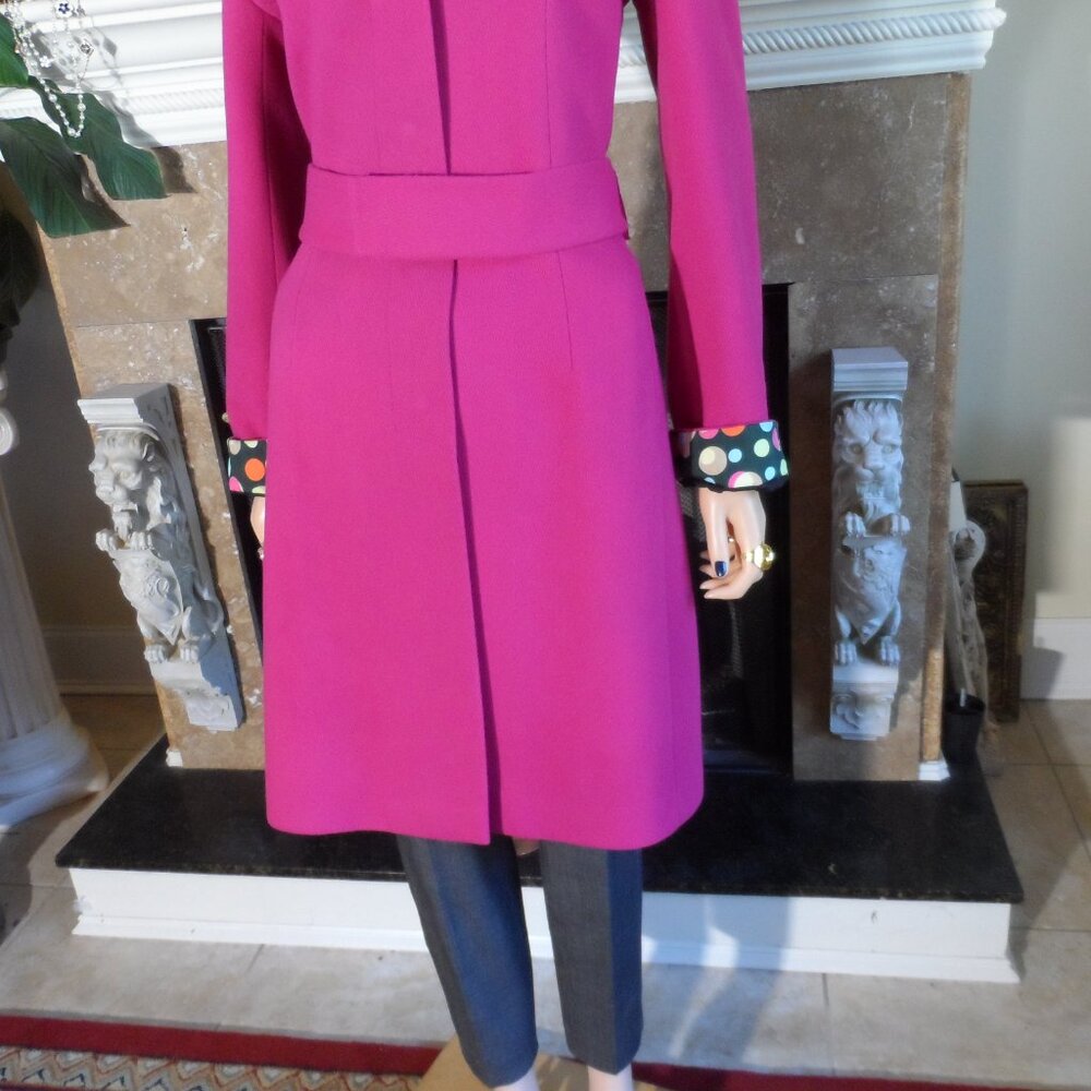 Dolce & Gabbana Fuchsia Wool Pea Coat with Decorative Cuffs - Picture 6 of 16